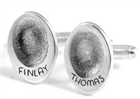 Oval fingerprint cufflinks